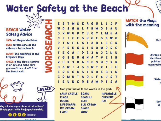 Water Safety Wordsearches for Primary-aged Children