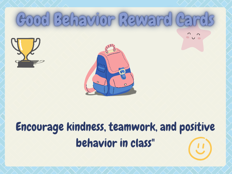 Positive Behavior Reward Cards for Kids
