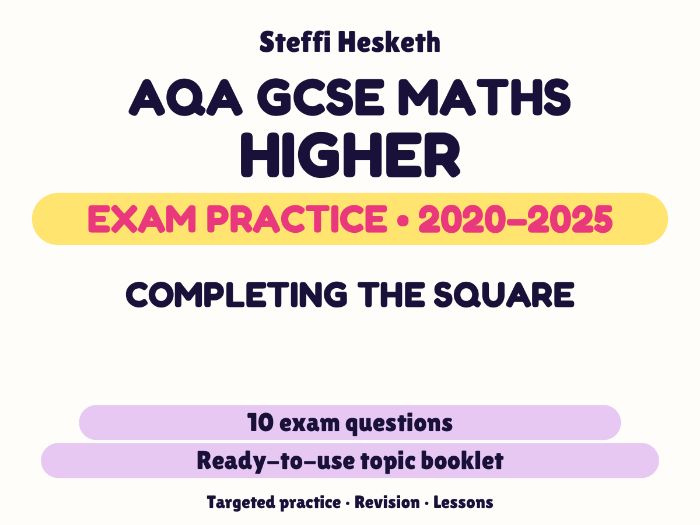 AQA GCSE Maths Higher: Completing the square Exam Questions | 2020-2025