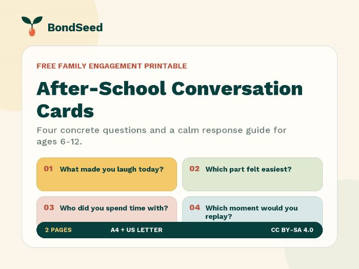 Free After-School Conversation Cards for Ages 6-12