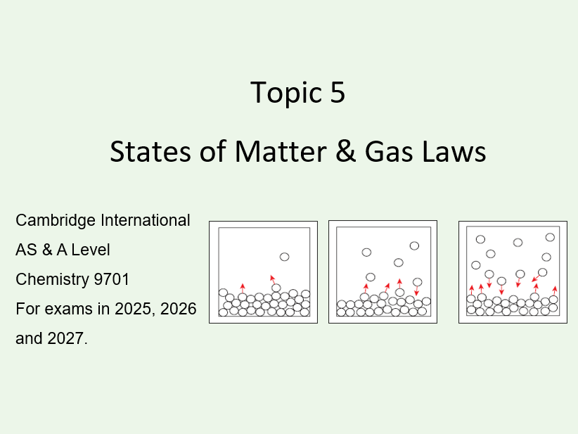 Topic 5 States of Matter & Gas Laws 3 Lessons CIE AS/A Level Chemistry