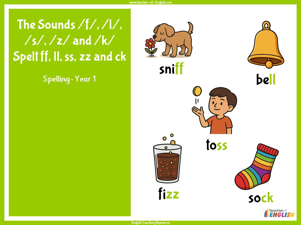 The f, l, s, z and k Sounds Spelt ff, ll, ss, zz and ck - Year 1