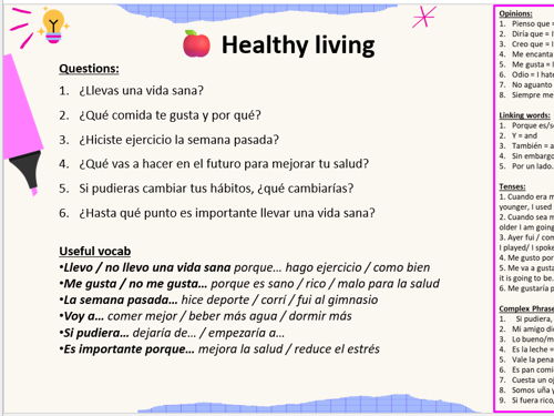 GCSE Spanish speaking: part 3 conversation questions (AQA, 2026)