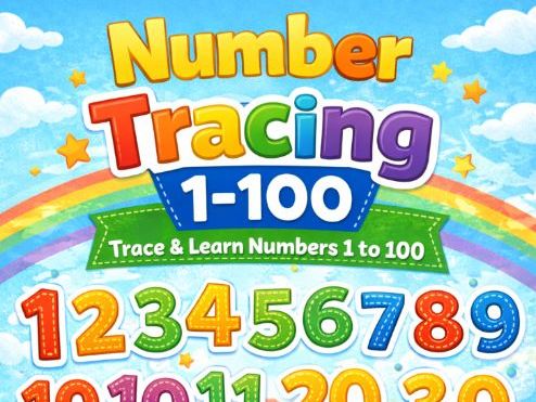 Number Tracing 1–100 Workbook | Preschool & Kindergarten Math | Trace & Write