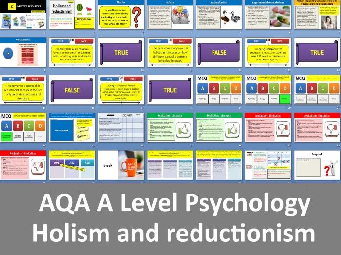 Holism and reductionism | 2025 Spec - AQA A Level Psychology (Issues and debates)