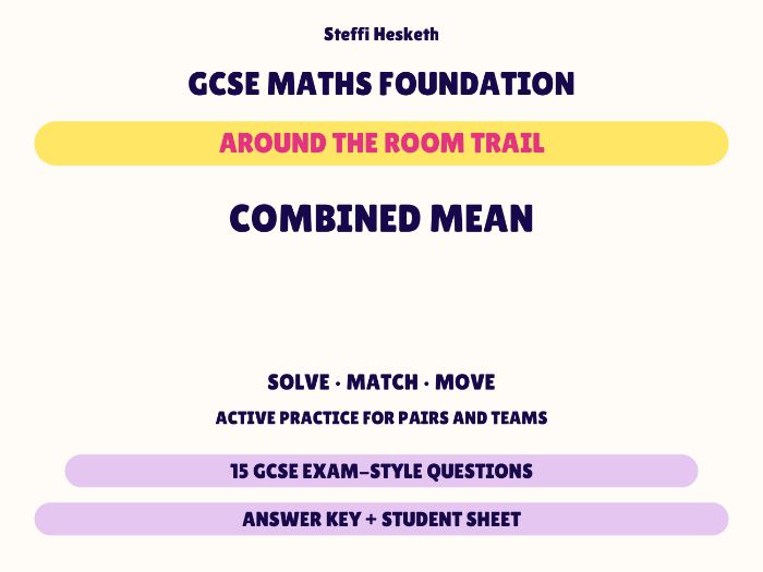 GCSE Foundation Maths Combined Mean | Around the Room Trail