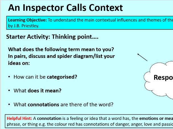 GCSE An Inspector Calls Full SOW