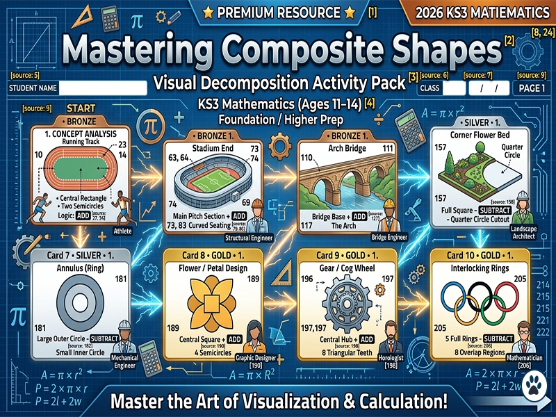 KS3 Maths Mastery: 34 Composite Shapes Pack