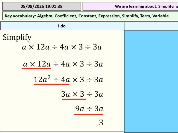 Simplifying Basic Expressions - Full lesson