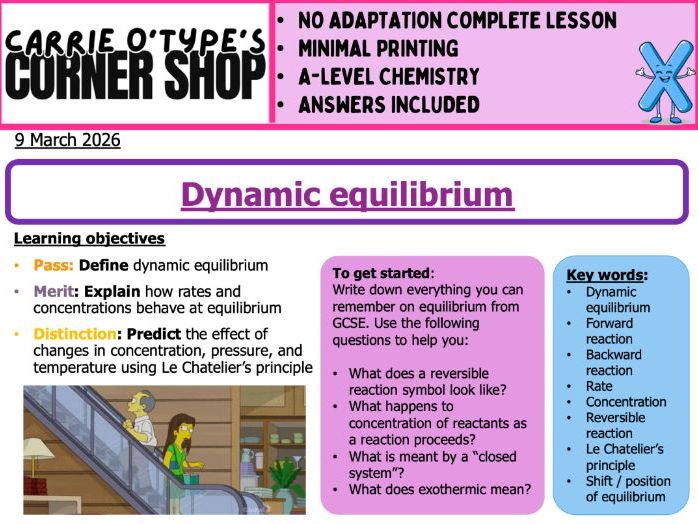Dynamic Equilibrium and Le Chateliers Principle - AQA A-Level Chemistry