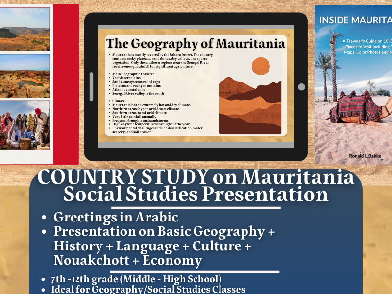 Mauritania Country Study - Geography + Social Studies Presentation - West Africa
