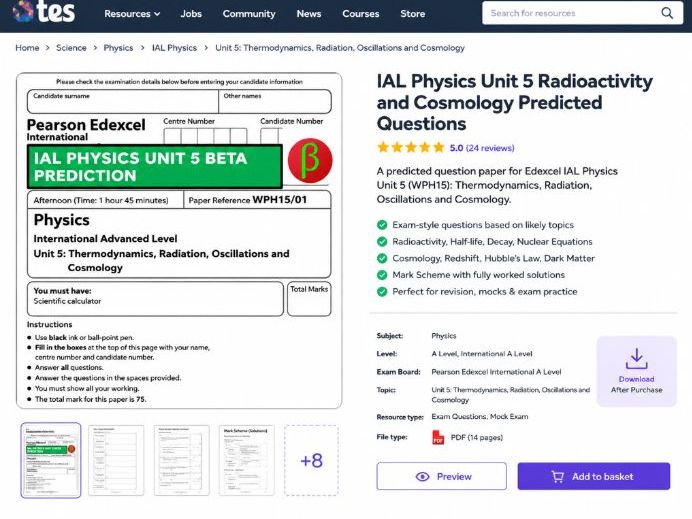 IAL Physics Unit 5 Radioactivity and Cosmology Predicted Questions