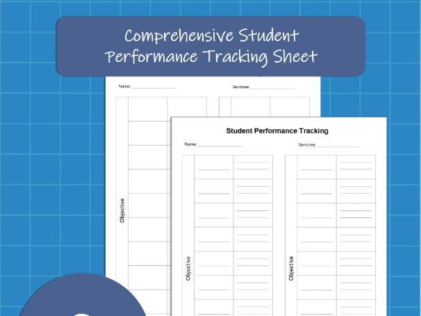 Student Performance Tracking – Special Education Progress Monitoring Sheet