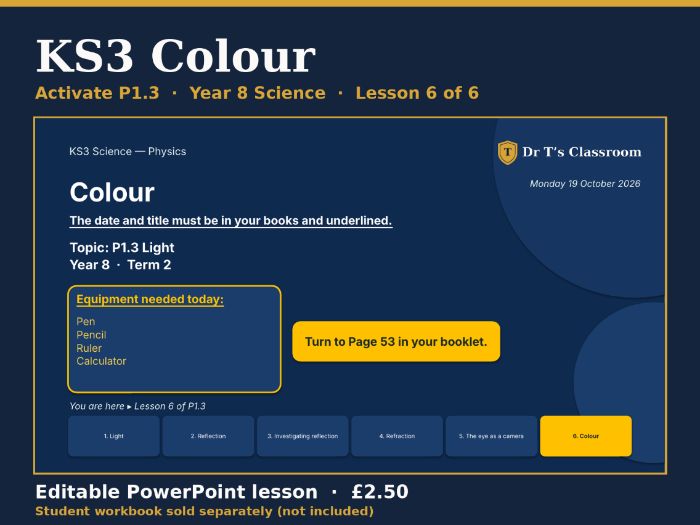 KS3 Activate P1.3 Light: Colour