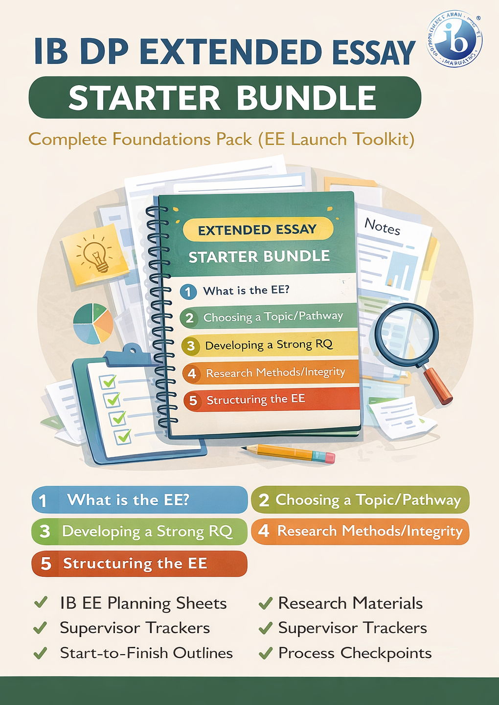 IB DP Extended Essay Starter Bundle – Complete Foundations Pack (EE Launch Toolkit) (First exams 2027)