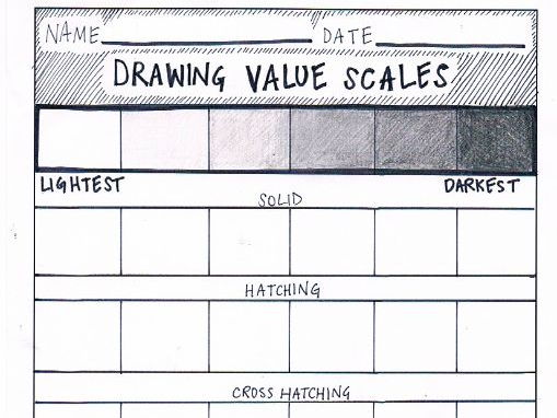 Drawing Value Scales | Work Sheet