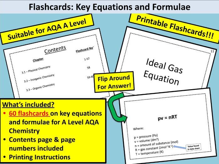 Flashcards: A level Chemistry Equations (AQA)