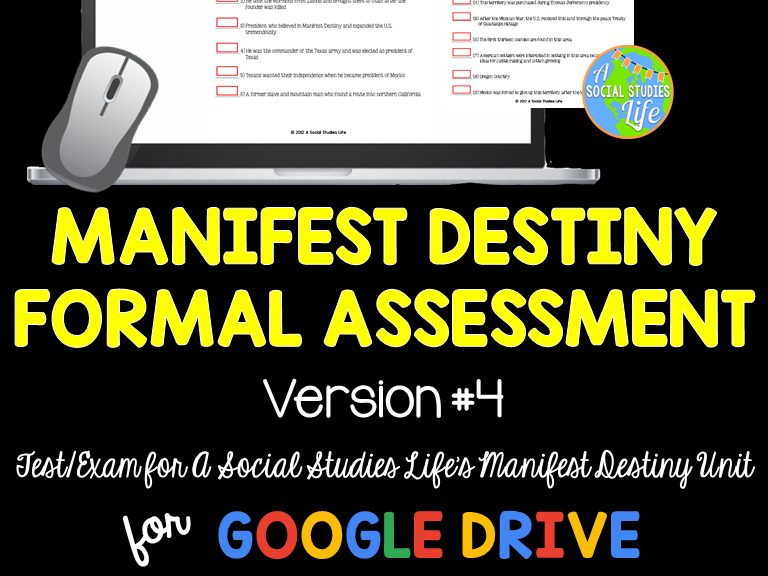Manifest Destiny Test Version 4 Teaching Resources