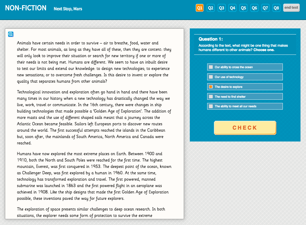Next Stop, Mars - Interactive Exercise - Year 6 Reading - Next Stop, Mars - Interactive Exercise - Year 6 Reading