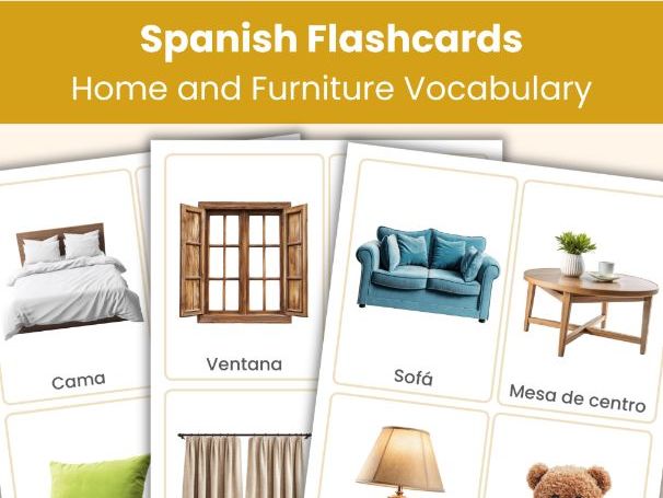 Spanish Home and Furniture Flashcards | Real Photo Vocabulary Cards | Printable Learning Resource