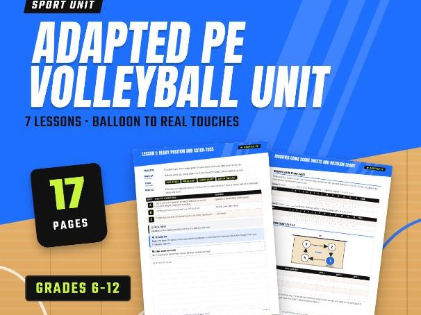 Adapted PE Volleyball Unit for SEND | 7 Inclusive PE Lessons with Seated Play | Grades 6-12