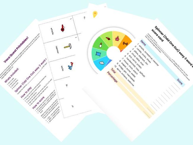 Spinner (Odd One Out) Set 02 - Voca Quest Printable