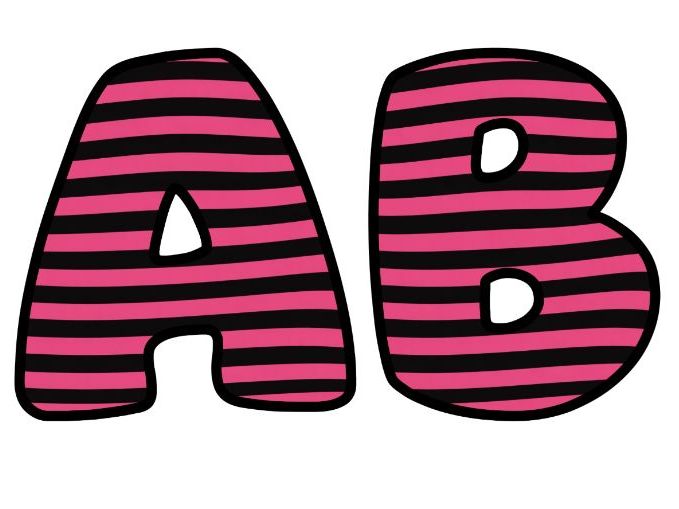 Bright Pink Black Alphabet Lettering Set | Classroom Display | Upper & Lowercase, 0-9