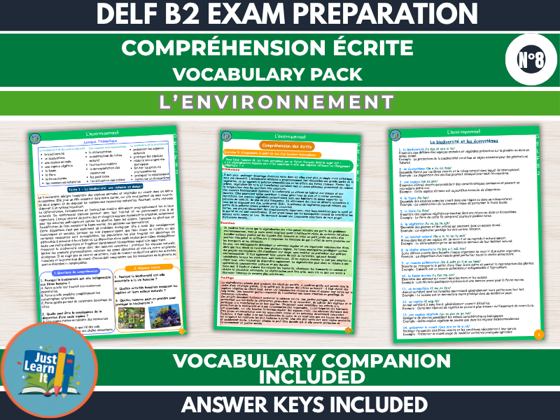 DELF B2 French Reading & Vocabulary: Environnement