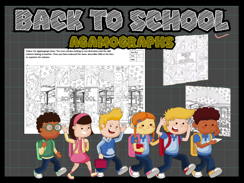 Back to School Agamographs Activity | 2-in-1 Optical Illusion Coloring Craft