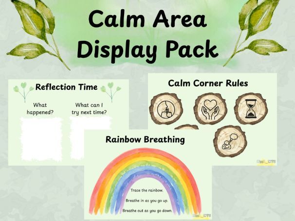 Neutral Sage Calm Corner Pack | EYFS Classroom Decor