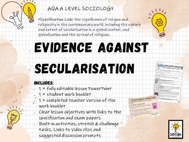 AQA A level Sociology - Beliefs in Society - Evidence Against Secularisation