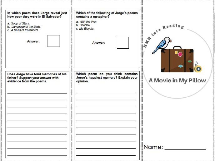 A Movie in My Pillow Grade 5 HMH into Reading Teaching Resources