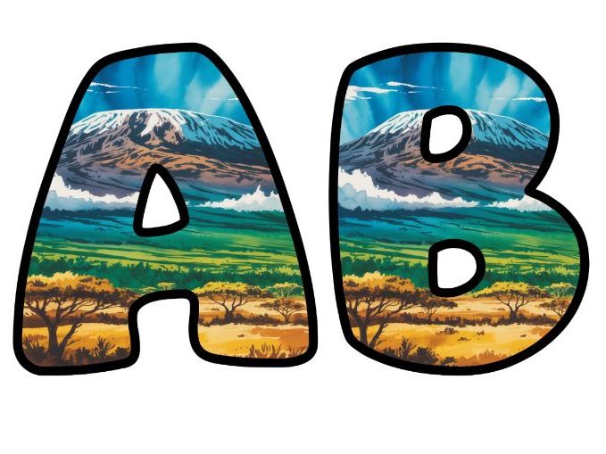 Kilimanjaro Savanna Alphabet Letters | Classroom Display, A-Z 0-9 and Signs