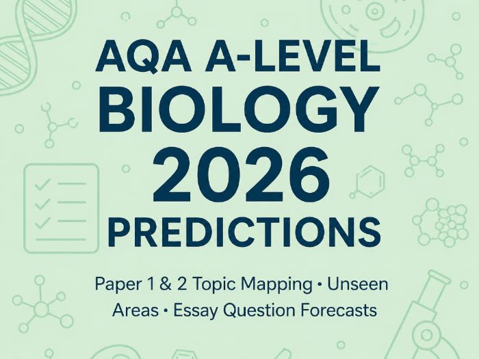 Predictions for 2026 AND ALL AQA Biology A Level Exam Papers 1 2 3 Topic List (2020-2025)