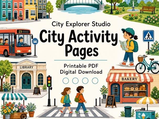 City Explorer Studio | City Activity Pages | Printable PDF | Digital Download