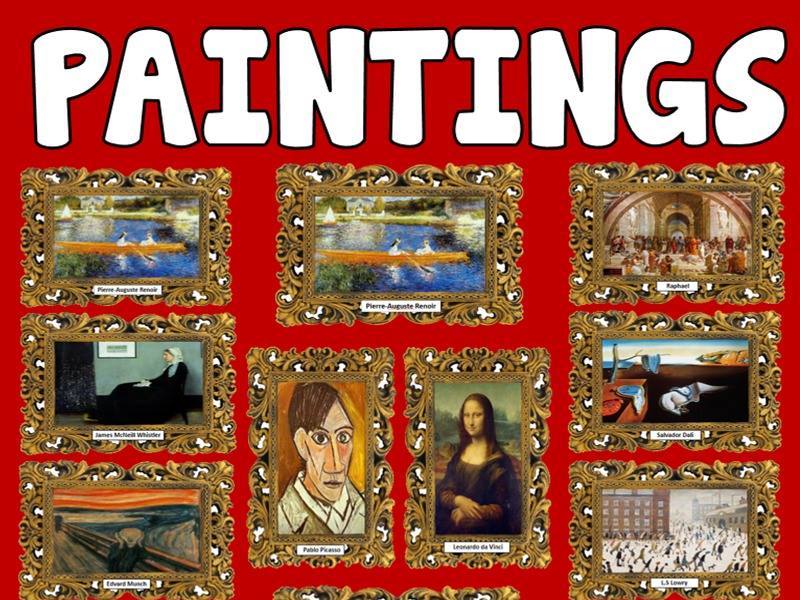 12 ART FRAMED PAINTINGS POSTERS KEY STAGE 1-4 DISPLAY EYFS FAMOUS ARTISTS