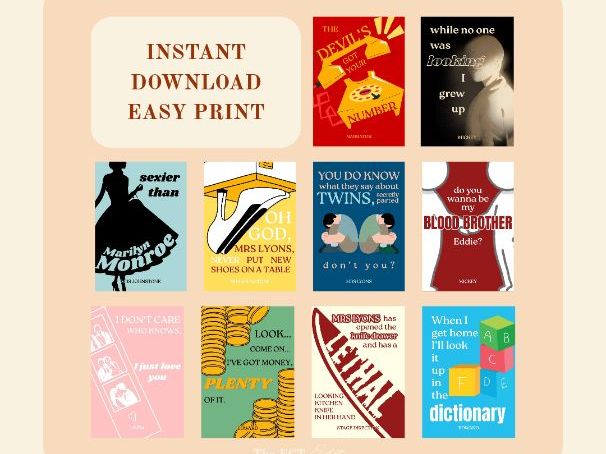 Blood Brothers 10 Key Quote Posters | Willy Russell | English Literature Classroom Display