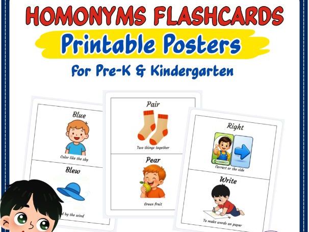 Homonyms Flashcards | Same Sound Different Meaning Vocabulary Cards | KS1 English