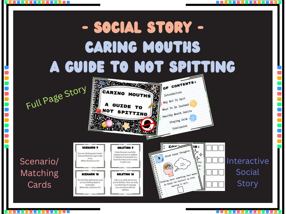 Caring Mouths : A Guide to Not Spitting - Full Social Story Set w/ Interactives
