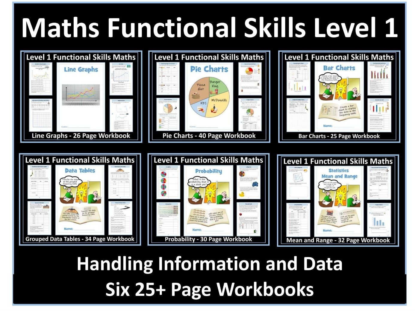 Handling Information and Data Workbooks Bundle - Level 1 Functional Skills Maths