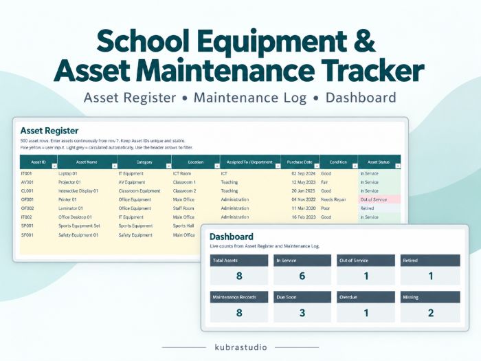 School Equipment & Asset Maintenance Tracker