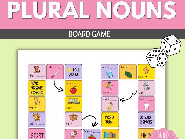 Free Plural Nouns Board Game | Singular & Plural Nouns Activity | ESL Grammar