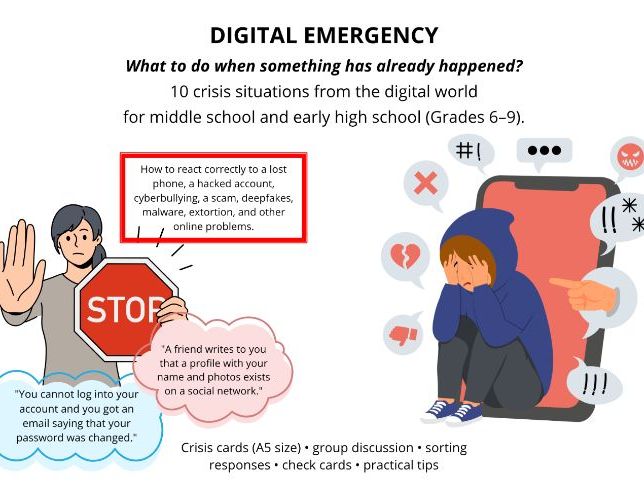 Digital Safety Crisis Cards | 10 Cyber Safety Scenarios for Grades 6–9