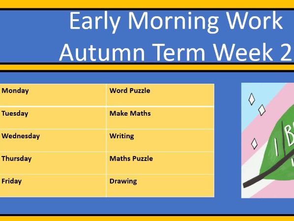 Early Morning Work Autumn term Week 2