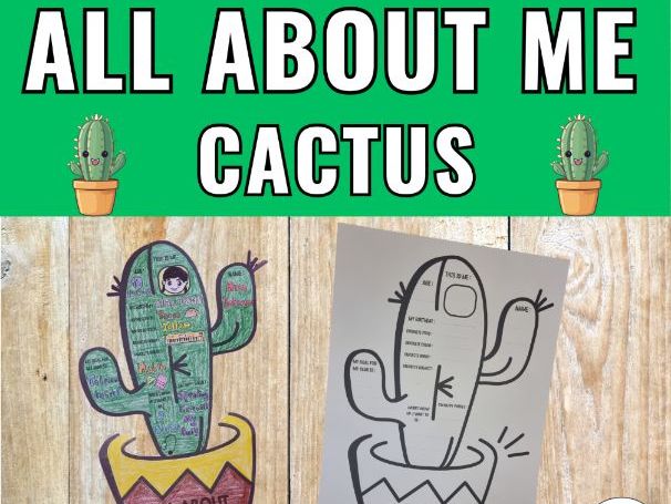 All About Me Worksheet Cactus - Beginning of the Year & Back to School Activity