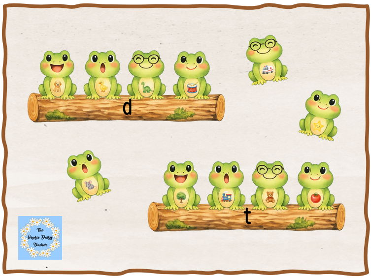 Initial Sounds Phonics Matching Game (Frogs on Logs)