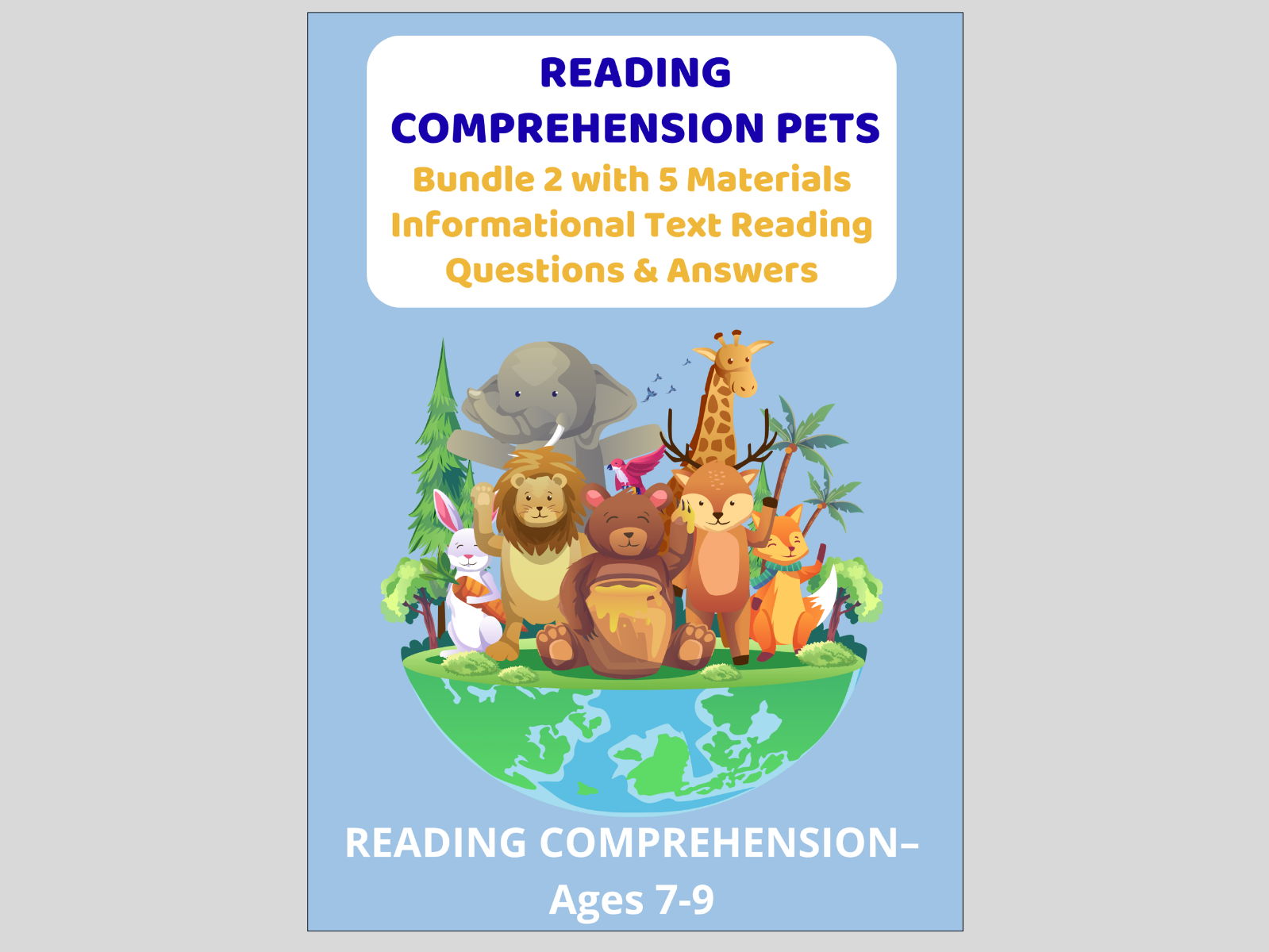 Reading Comprehension Pets - Bundle 2 with  5 Materials Informational Text