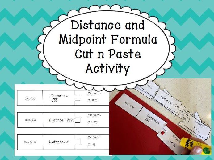 Distance Formula and Midpoint Formula Cut n Paste Activity | Teaching