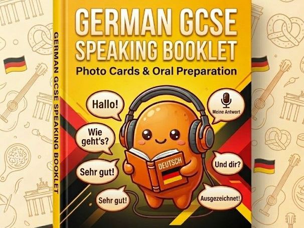 GCSE German - COMPLETE Themes 1, 2, and 3 Speaking Photo Card Bundle (New Spec)