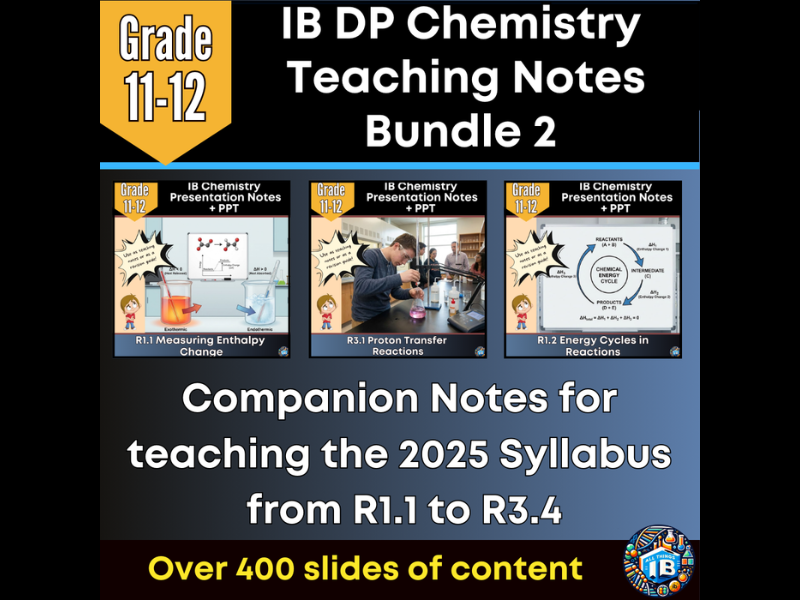 IB DP Chemistry: R1.1 – R3.4 Teaching Notes Bundle – Editable PowerPoints & Revision Notes 2026